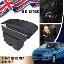For Ford Fiesta Mk7 09-17 Arm Rest Armrest Sliding Duel Center Storage Box Black