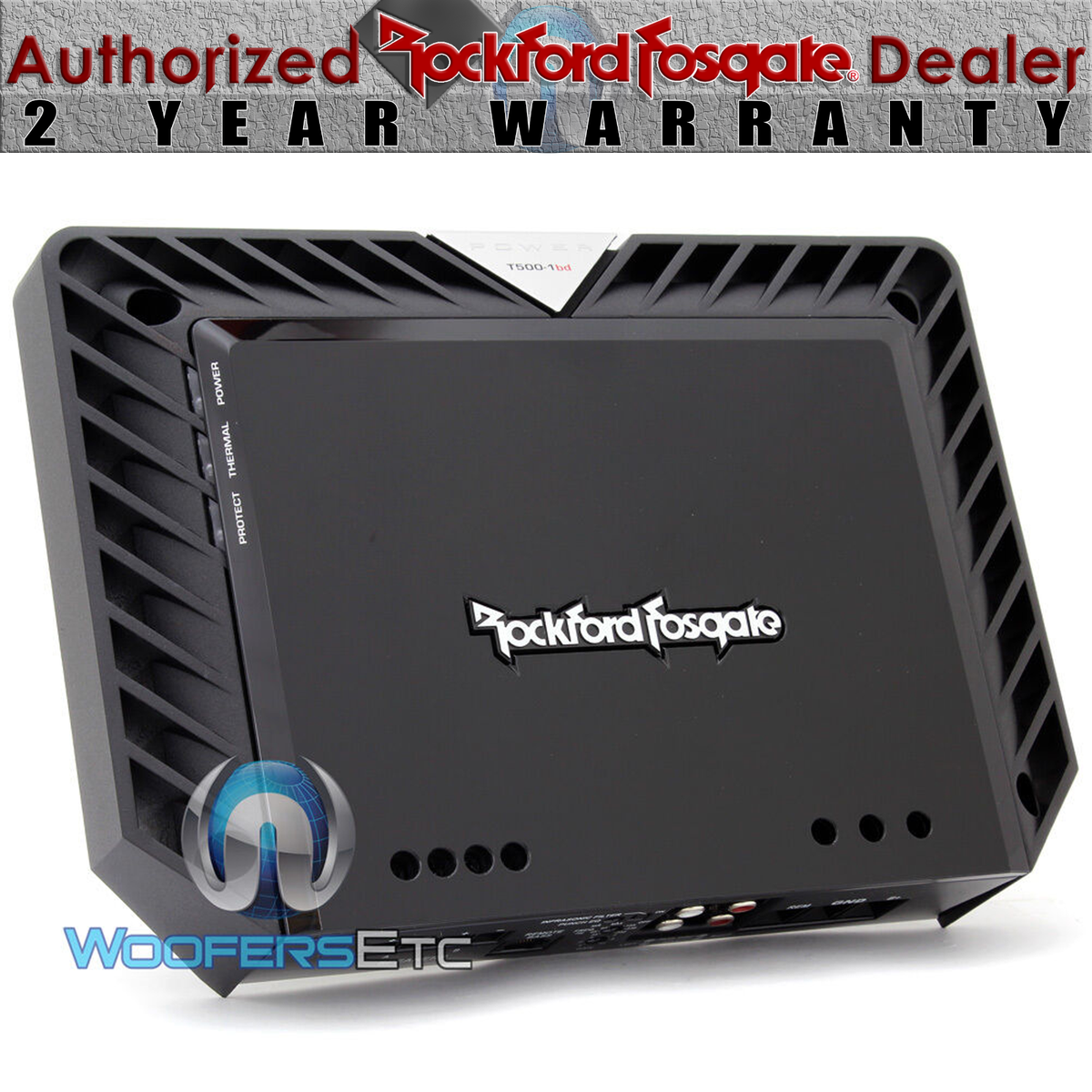 T500-1bdCP ROCKFORD FOSGATE 1CH 1000W MAX POWER AMPLIFIER SPEAKERS