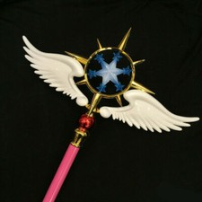 Card Captor Sakura Kinomoto Magic Wand Star Cane Glowing Cosplay Prop Gift