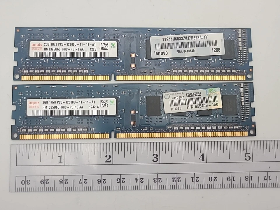 Hynix 4GB (2GB X 2) DIMM 1600 MHz DDR3 Memory (HMT325U6CFR8C-H9) 12800U 11-11-A1 - Image 2 of 4
