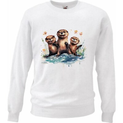 Sweatshirt Sweater Otter Fischotter Otterfamilie Otter Baby Ozean Mittelm 404232