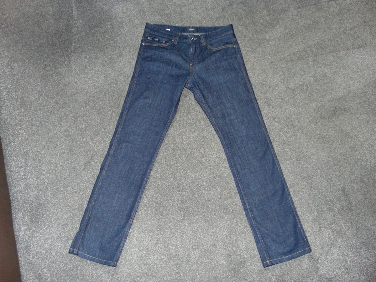 Men s Hugo Boss Kentucky Straight Leg Slim Stretch Dark Blue Jeans Size 31 x 31