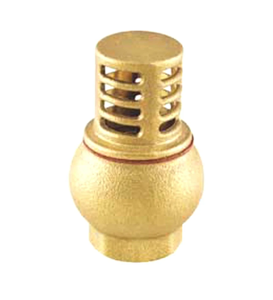 PUMP PRIMING VALVE 1-1/4" NPT Pipe Female Threaded Brass Foot Check Valve FPT One Way Inline Screen