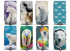 Polar Bear Flip Wallet Case Bears Polars Artic Christmas White Face Funny Winte