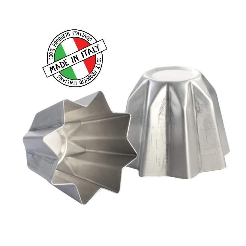 STAMPO FORMA PANDORO PANETTONE NATALIZIO 500 GR 750 GR 1 KG IN ALLUMINIO - Immagine 2 di 2