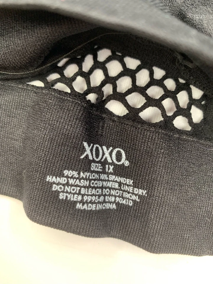 XOXO 2 pack Mesh Racerback Comfort Bra Set plus size 1X solid Black White - Image 3 of 4