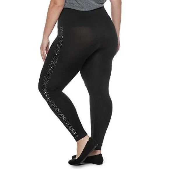 Plus Size French Laundry Brushed Embellished Leggings