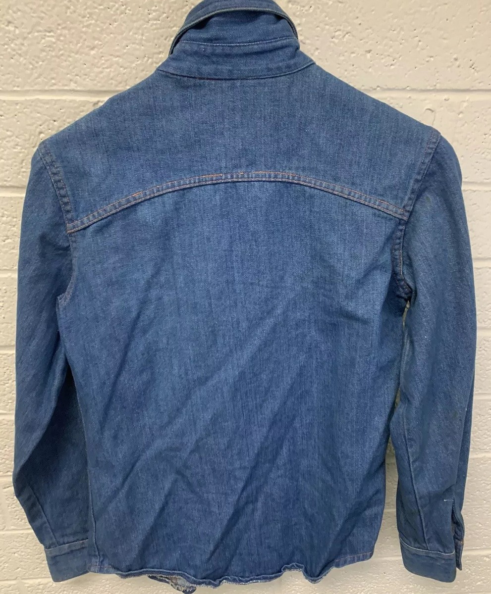 VTG 70's Sears Denim Shirt Women's Sz 12 Cut 4 Work Western
