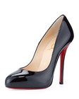 100% AUTHENTIC NEW WOMEN LOUBOUTIN ARGOTIK 120 BLACK PATENT PUMPS/HEELS US 7 — photo 1