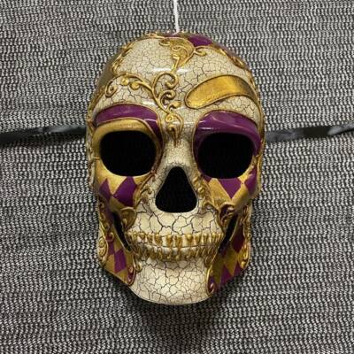 Venetian Skull Masquerade Masks In Gold Purple Argyle - Foto 11