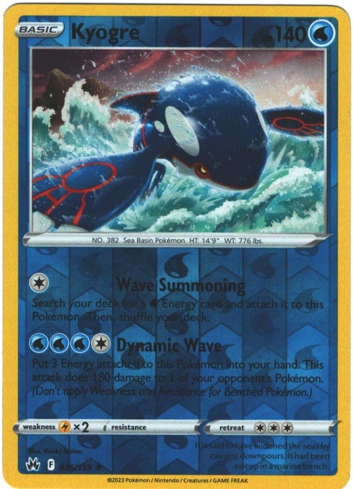 Kyogre 036/159 Crown Zenith for sale | eBay