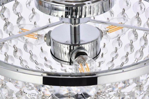 Chandelier Crystal Flush Mount Ceiling Light Chrome Dining Room Bathroom Bedroom - Picture 7 of 10