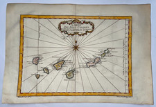 CANARIE ISOLA SPAGNA 1746 NICOLAS BELLIN ANTICA CARTA MARE 18e CENTURIO