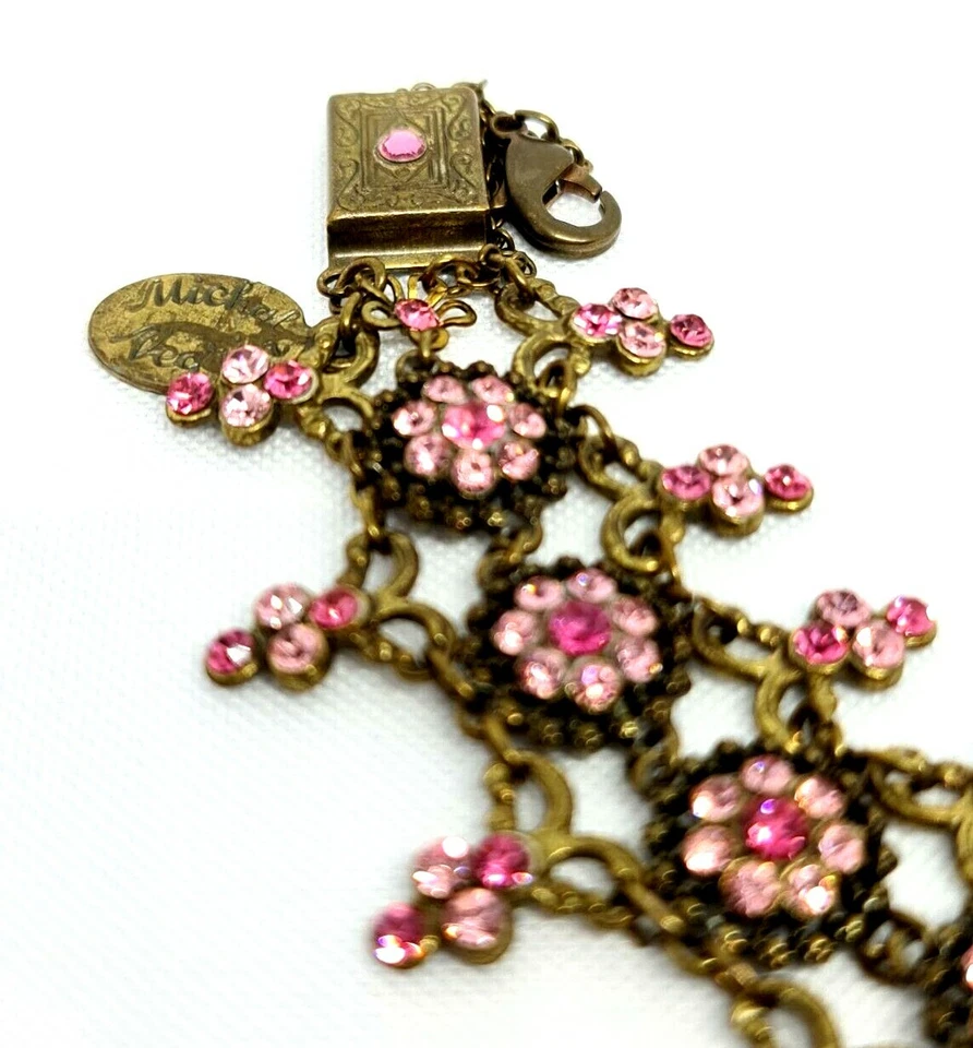 Una hermosa pulsera de Michal Negrin con piedras de cristal rosa única. Foto 4 de 4