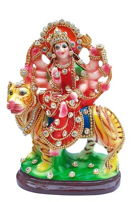 Idol Durga Mata Sherawali dekorative Prunkstück Statue für Heimtempel Dekor