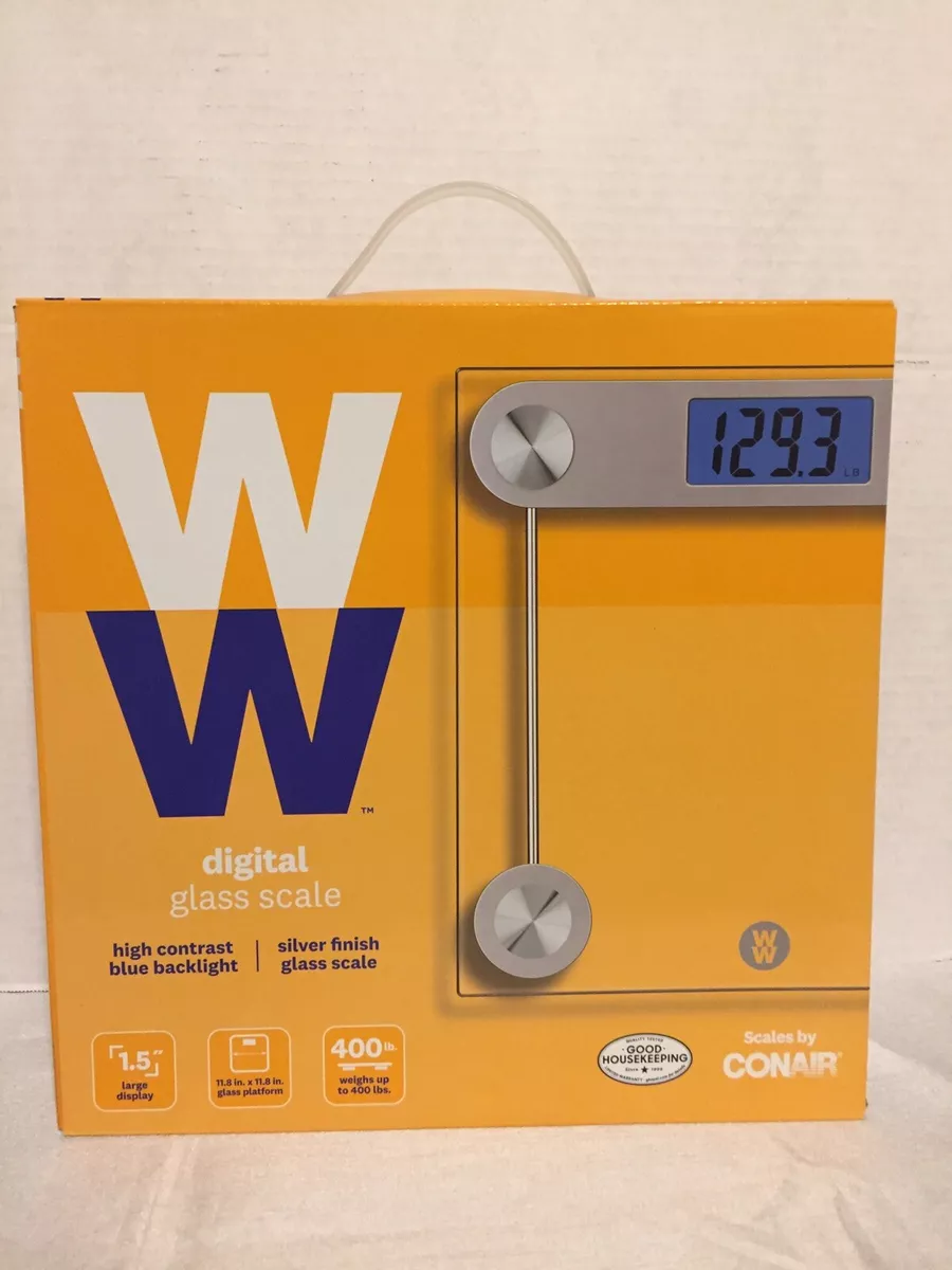 WW Scales by Conair Digital Weight Glass Scale with High Contrast Digital  Display - Clear Glass