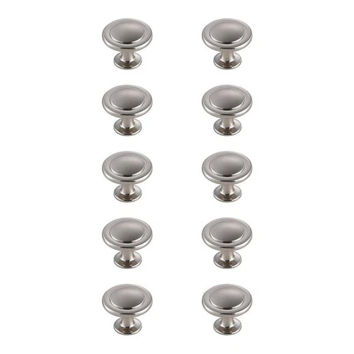 Elegant Decor Logyn 1.3" Zinc Alloy Mushroom Knob Multipack - Nickel (Set of 10) - Picture 1 of 6