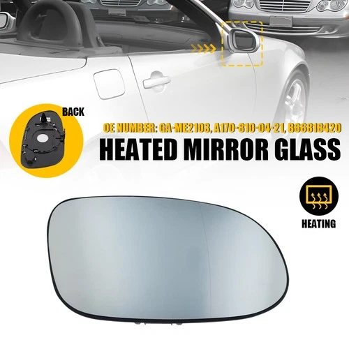 Mirror Glass Replacement Heated w/ Backing Right for Side Mercedes-Benz CLK55