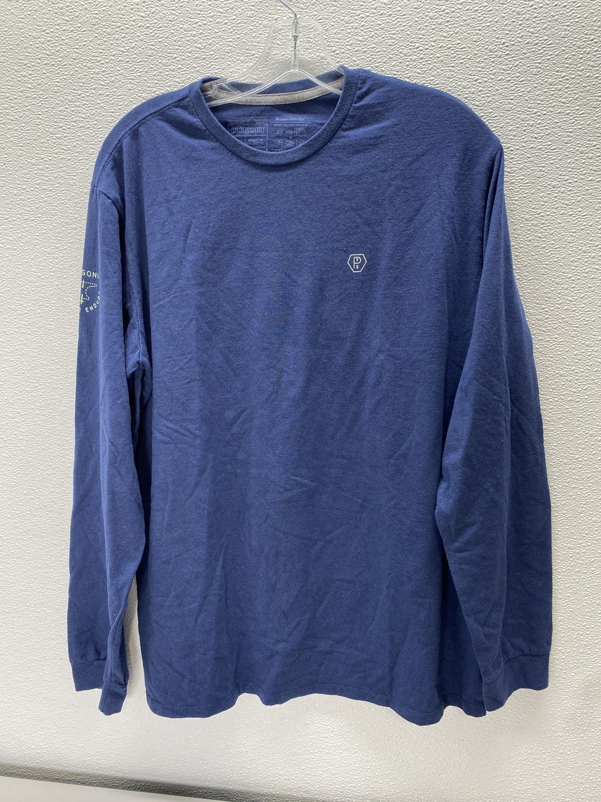 Patagonia Mens Long Sleeve Forge Mark Responsibili-Tee T-Shirt Size S Blue