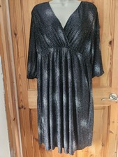 Black Amd Silver Sparkly Maternity Evening Cocktail Party Dress Size Small