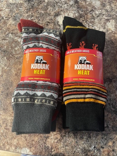 6 Pairs Kodiak Thermal Wool Socks Men's Size 7-12 Full Cushioning Outdoor