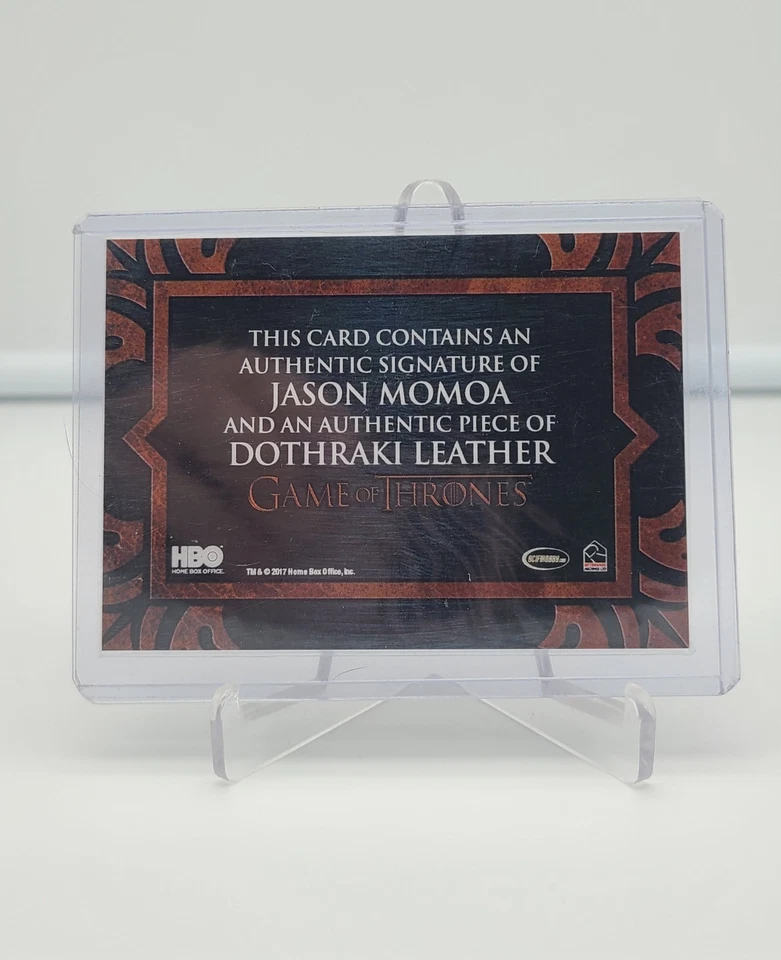 2017 Game of Thrones Valyrian Steel Autograph Relics Jason Momoa as Khal Drogo - Image 2 of 2