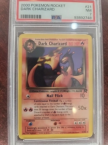 Dark Charizard Team Rocket Non Holo Pokemon Card WOTC Near Mint PSA 7