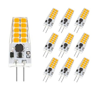 10Pcs G4 LED Bulb 12V JC Tybe,2700K Warm White,20-30W T3 G4 Halogen Equivalen...