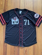 Walt Disney World 71 Mickey Mouse Baseball Jersey Black with Red Size Large