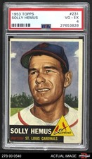 1953 Topps #231 Solly Hemus Cardinals DOUBLE-PRINT PSA 4 - VG/EX