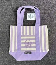NEW Trader Joe's Mini Canvas Tote Bag Pastel Lilac Purple NWT