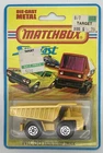 vintage 1976 Lesney Matchbox MB58 Faun Dump Truck, on outstanding Superfast card