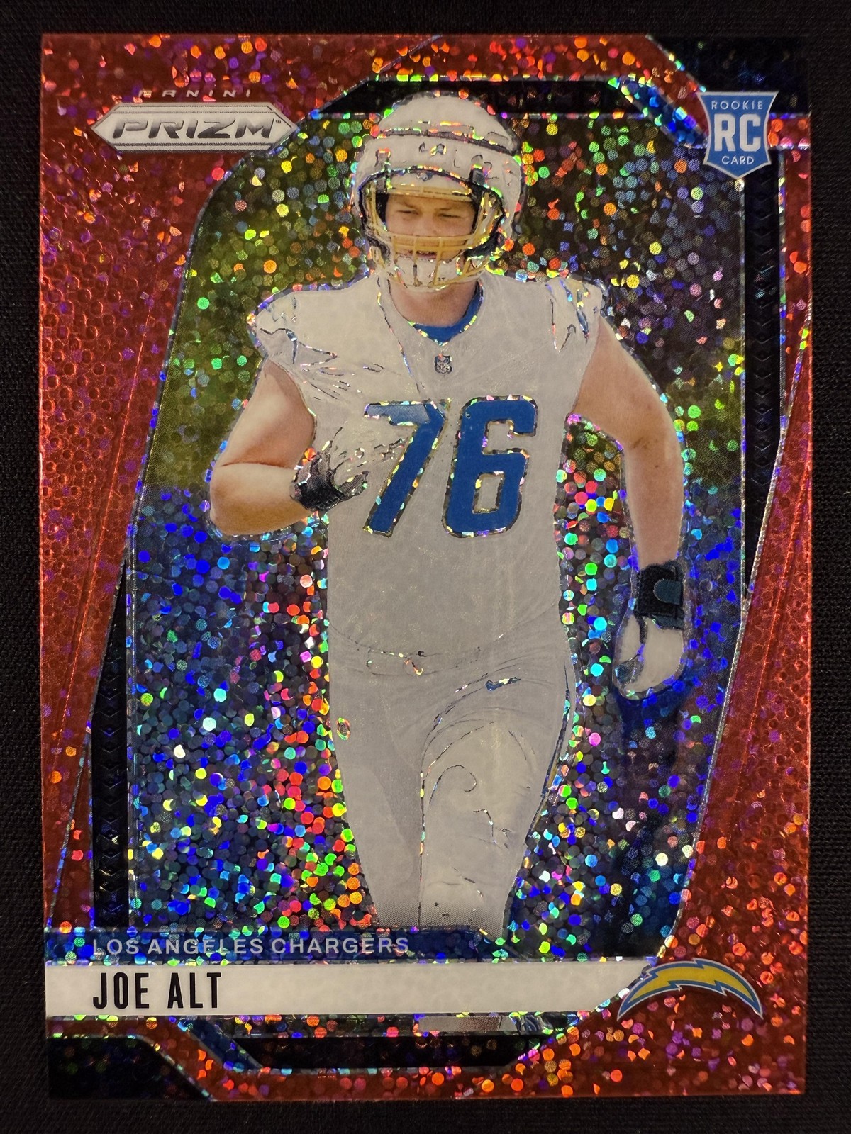 2024 Panini Prizm #353 Joe Alt Red Sparkle Rookie Prizm - Los Angeles Chargers