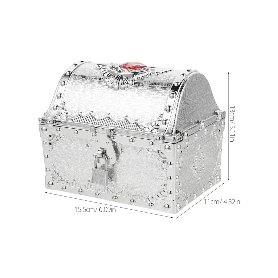  Caixa de armazenamento tema pirata pequena baú de tesouro lembrancinhas de festa de aniversário - Imagem 2 de 4