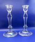 Tiffany & Co Vintage Signed Crystal Glass Candlesticks Candle Holder Pair NEW