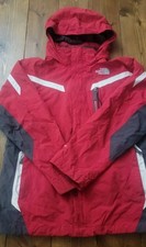 The North Face Jacket Boys XL 18/20 Red Gray HyVent Hooded Waterproof Rain