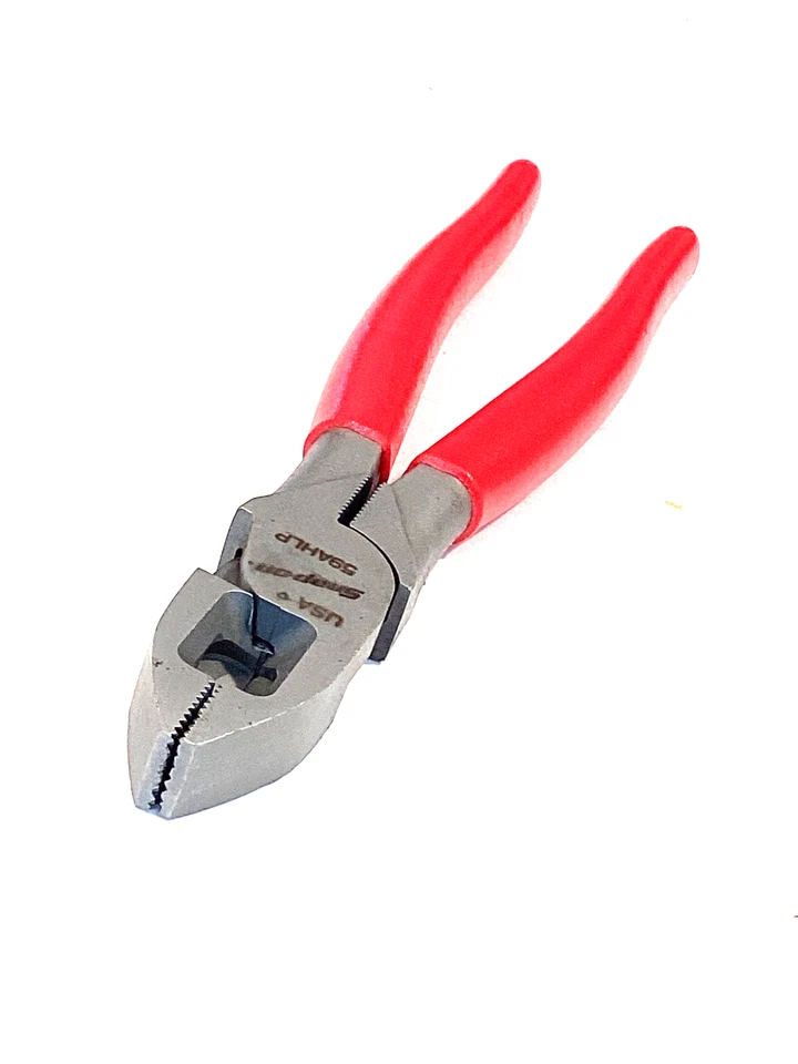 Snap on USA 9.5” Long Heavy Duty RED Soft Grip Linesman’s Pliers 59AHLP NEW - Image 2 of 4
