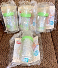 New Sealed Vintage Playtex Premium 4oz Nurser Bottles Lot Green with Drop ins