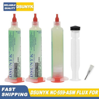 2PCS DSUNYK NC-559-ASM No-Clean BGA Solder Flux 10ml Syringe Repair USA Seller