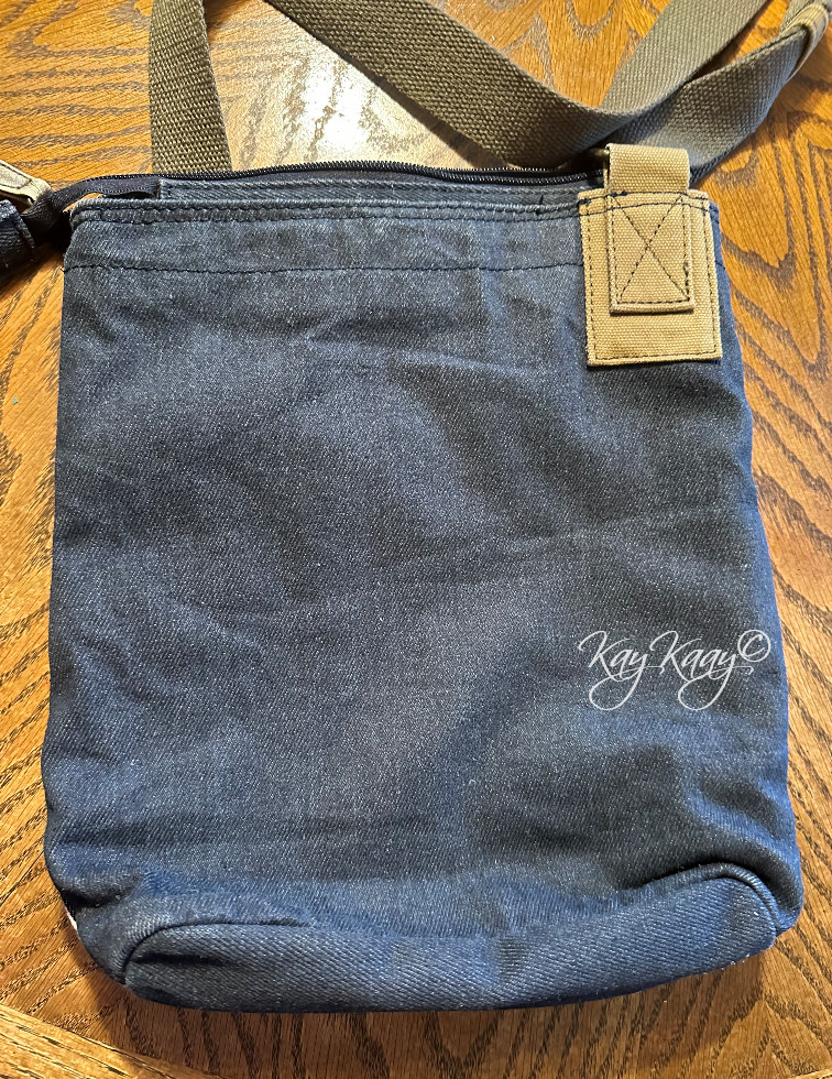 CHALA Patch Button Tassel Denim Canvas Crossbody … - image 2