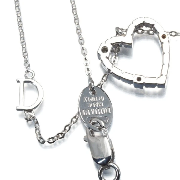 Auth DAMIANI Necklace Diamond Mini Simboli Heart 18K 750 White Gold - Image 3 of 4