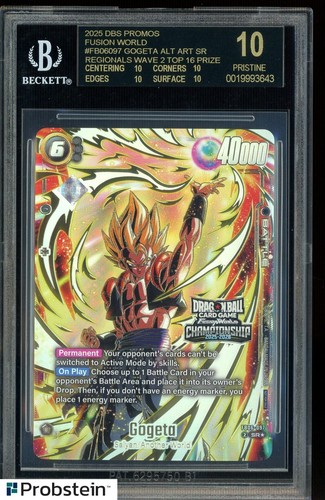 2025 DBS Promos Fusion World Top 16 Prize Gogeta Alt Art BGS 10 BLACK LABEL