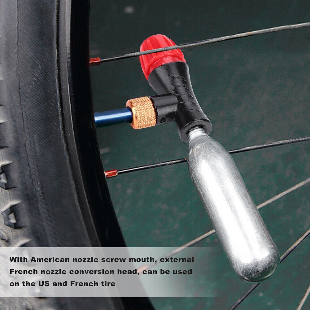 Mountain Road Bike Bicycle Adapter Pump Mini Portable Air Inflator Tire Dual