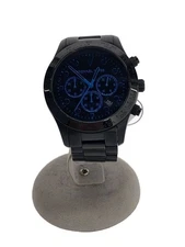 MICHEL KLEIN MK-6080 Blue Dial Stainless Analog Quartz Watch Excellent JAPAN