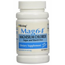 Rising Mag64 Magnesium Chloride with Calcium Tablets, 60 Count Pack of 5 