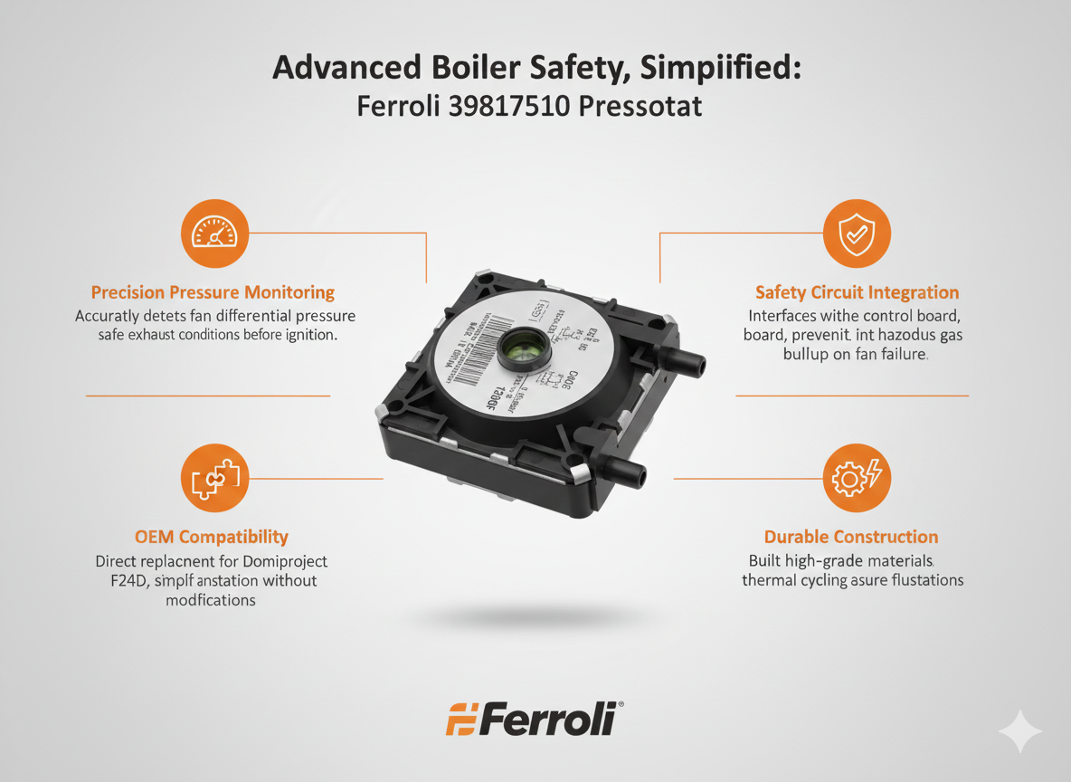 Ferroli Air Pressure Switch Pressostat 39817510