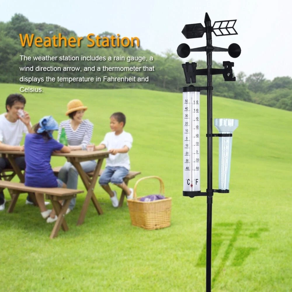 3 in 1 Weather Station Measurer Outdoor Garden Thermometer Rain Gauge Wind✾
Opens in a new window or