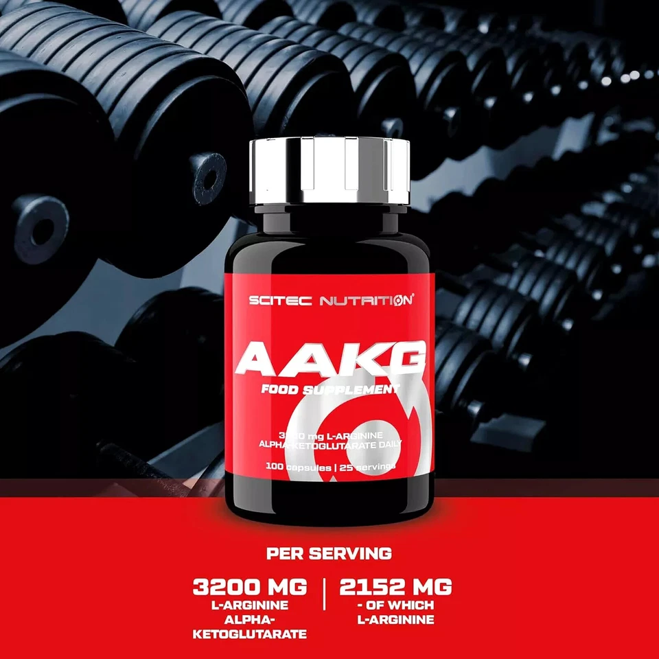 SCITEC AAKG 100-200 Caps - L-Arginine Nitric Oxide Muscles Pump Growth Pills - Image 2 of 4
