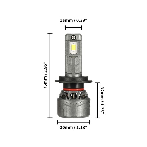 AUXBEAM H7 LED Headlight Bulbs kIT High Low Beam Super Bright White CANBUS 120W - Picture 11 of 19
