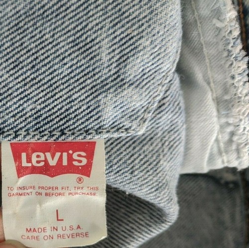Chaqueta vaquera de camionero grande vintage Levis para hombre lavado ácido azul EE. UU. 70507 - Imagen 12 de 12